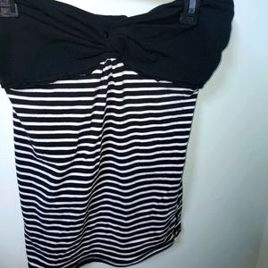 Strapless Tube Top Bow Open Back